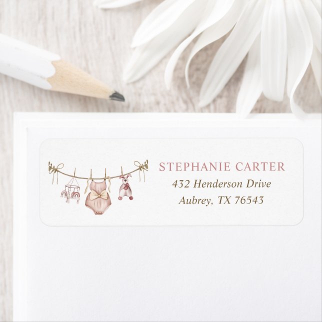 Boho Baby Clothes Boy Baby Shower Return Address Label (Insitu)