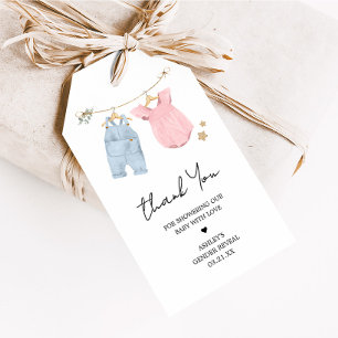 Boho Baby Clothes Gender Reveal Favor Tags