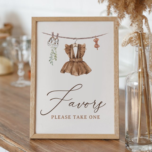 Boho Baby Clothes Girl Baby Shower Favours Sign (Creator Uploaded)