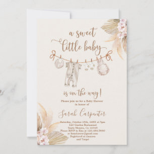 Boho Baby Clothes Neutral Baby Shower Invitation