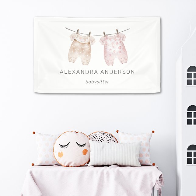 Boho Baby Clothing Watercolor Babysitter Promo Banner (Boho Baby Clothing Watercolor Babysitter Promo Banner)