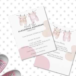 Boho Baby Clothing Watercolor Babysitter Service  Flyer