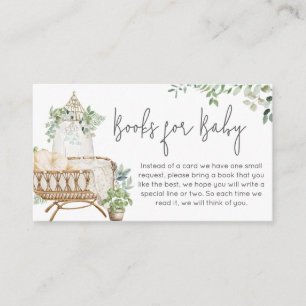 Boho Baby Crib Baby Shower Books for Baby Enclosure Card