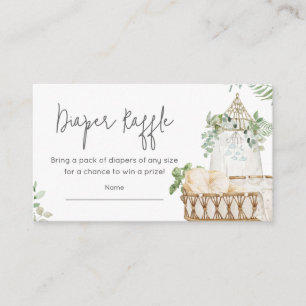 Boho Baby Crib Baby Shower Diaper Raffle Enclosure Card