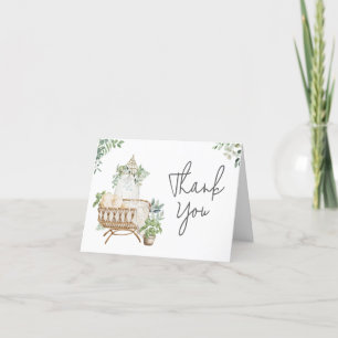 Boho Baby Crib Baby Shower Thank You Card