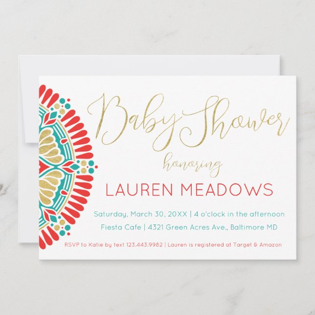 Boho Baby Fiesta Baby Shower Invitation (Front)