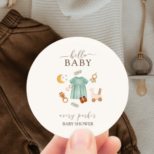 Boho Baby Girl Clothes Baby Shower  Classic Round Sticker