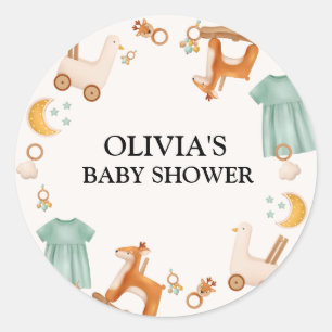 Boho Baby Girl Clothes Baby Shower Classic Round Sticker