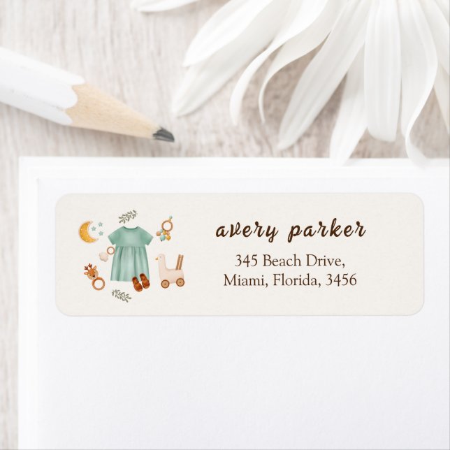 Boho Baby Girl Clothes Baby Shower  Return Address Label (Insitu)