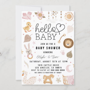 Boho Baby Girl Nursery Shower Invitation