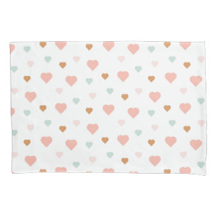 Boho baby girl pastel love hearts pillowcase