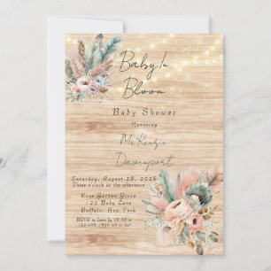 Boho Baby In Bloom Baby Shower Invitation