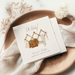 Boho Baby Neutral Shower Invitation Napkin