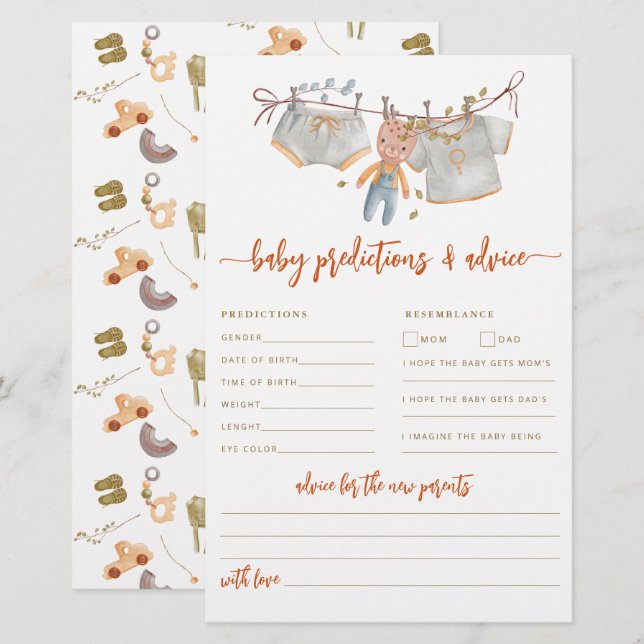 Boho Baby Predictions & Advice (Front/Back)