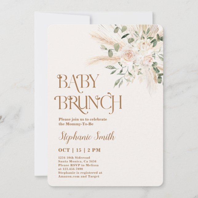 Boho Baby Shower Brunch Invitation (Front)