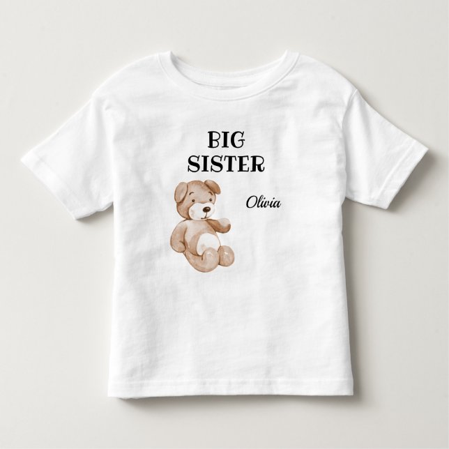 Boho Baby Shower Cute Big Sister 2T to 5-6T Toddler T-Shirt (Front)