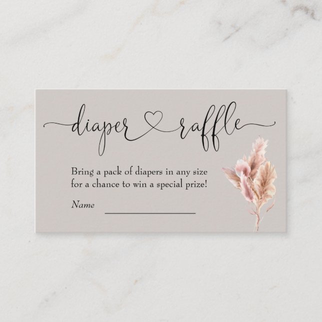 Boho Baby Shower Diaper Raffle  Enclosure Card (Front)