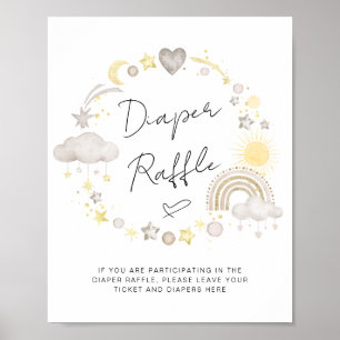 Boho Baby Shower Diaper Raffle Sign