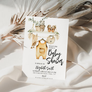 Boho Baby Shower Gender Neutral Invitation