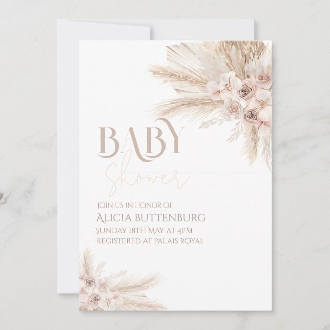 Boho Baby Shower Invitation (Front)