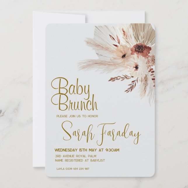 Boho Baby Shower Invitation (Front)