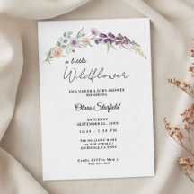 Boho Baby Shower Invitation Card Floral Watercolor