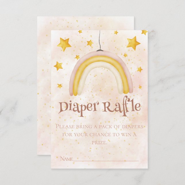 Boho Baby Shower magic rainbow gold stars dust Enclosure Card (Front/Back)