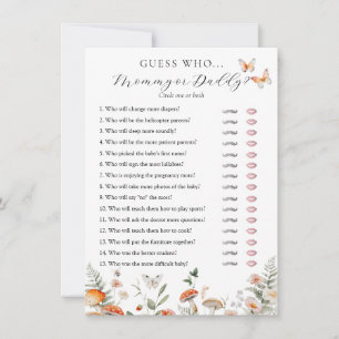 Boho Baby Shower Mummy or Daddy Game Card
