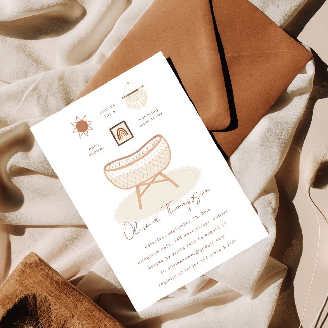 Boho Baby Shower Nursery Terracotta Invitations  (Creator Uploaded)