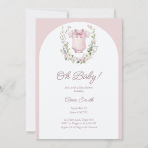 Boho Baby Shower Oh Baby Girl Garland Rustic Invitation