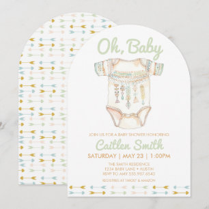 Boho Baby Shower Oh Baby Invitation
