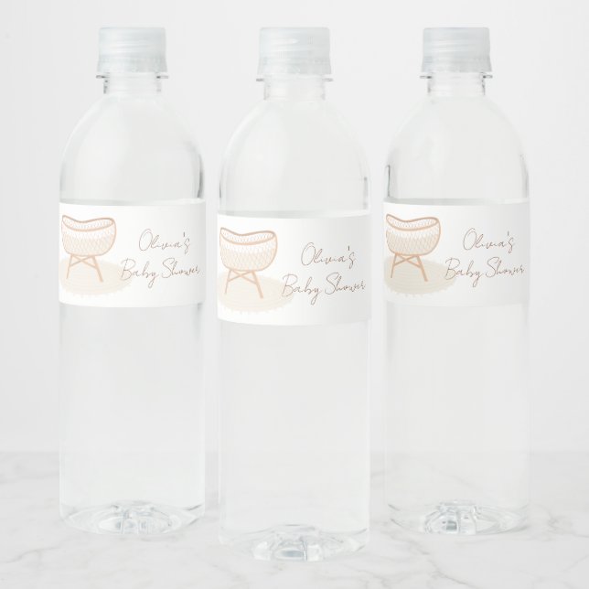 Boho Baby Shower Party Decor Favours Water Bottle Label (Bottles)