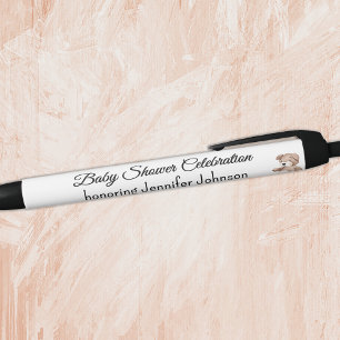 Boho Baby Shower Teddy Bear Favors Black Ink Black Ink Pen