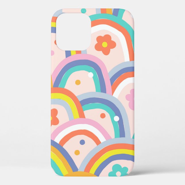 Boho baby summer whimsical rainbow seamless patter Case-Mate iPhone case (Back)
