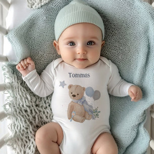 Boho baby teddy bear Baby Shower  Baby Bodysuit