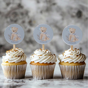 Boho baby teddy bear Classic Round Sticker