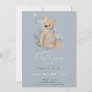 Boho baby teddy bear Invitation
