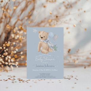 Boho baby teddy bear Invitation