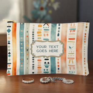 Boho Back to School Custom Text Pencil Pouch