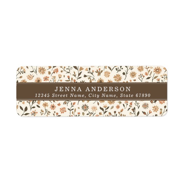 Boho Background Address Label Return Address Label (Front)