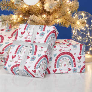 Boho Bainbow Valentine's Day Pattern Wrapping Paper
