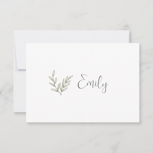 Boho Bamboo Botanical Leaf Soft Elegant Greenery (Front)