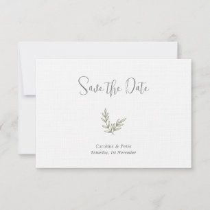 Boho Bamboo Botanical Leaf Soft Elegant Greenery Save The Date