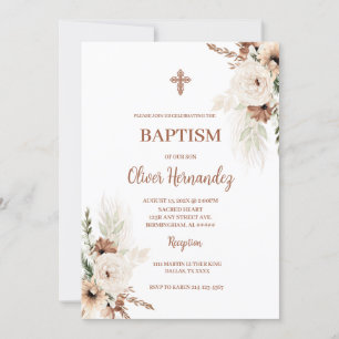 Boho Baptism Invitation