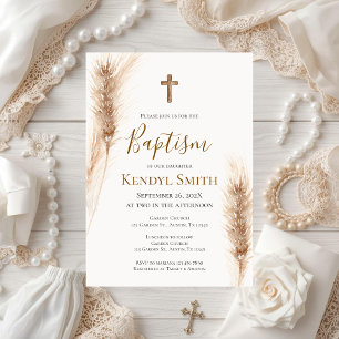 Boho Baptism Invitation