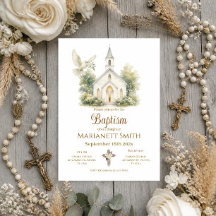 Boho Baptism Invitation