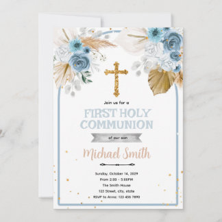 Boho Baptism party Invitation