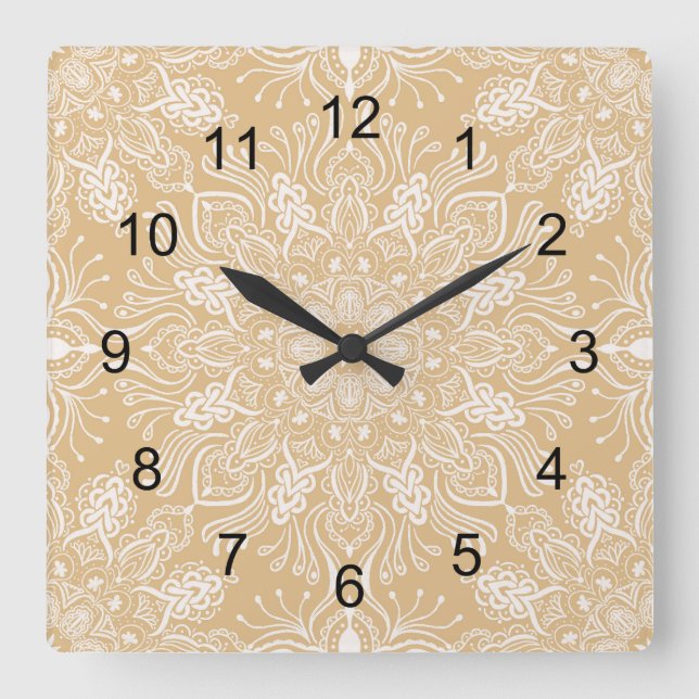 Boho Barkley  Square Wall Clock (Front)