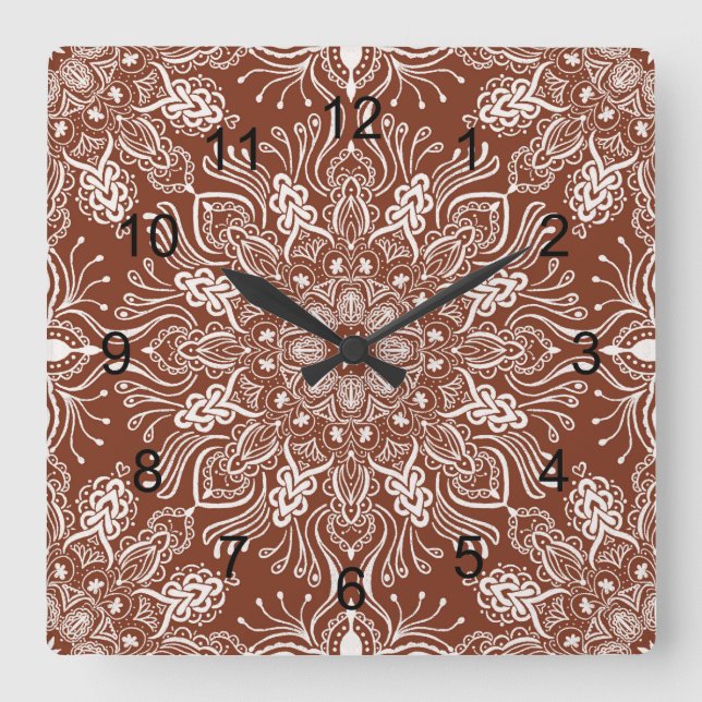 Boho Barkley  Square Wall Clock (Front)