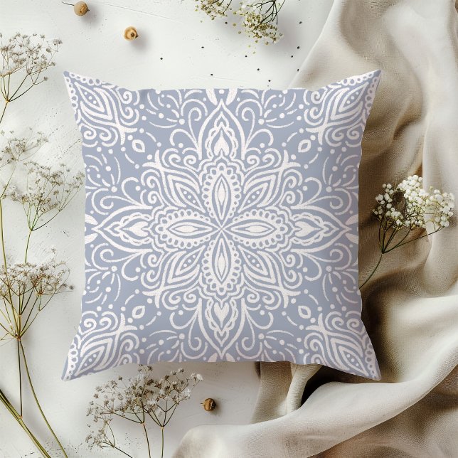Boho Barrett Mandala light slate grey Cushion (Creator Uploaded)